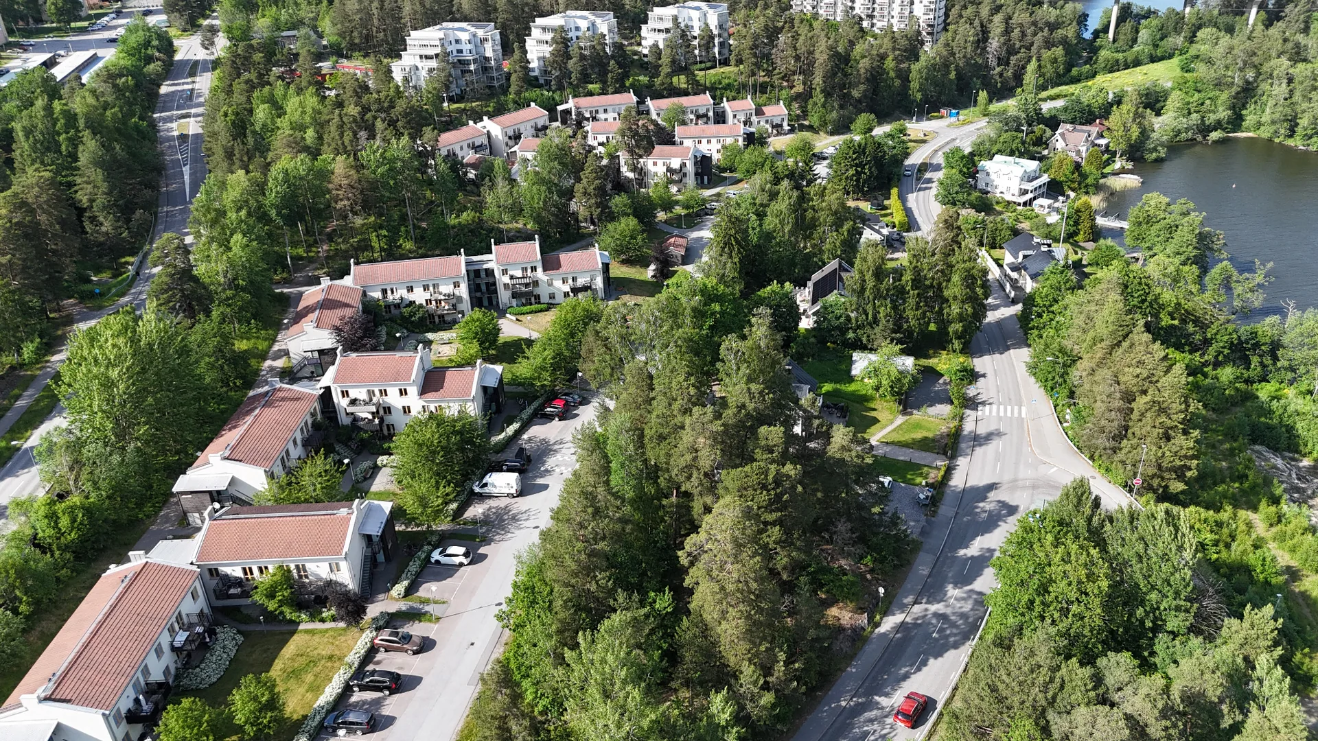 Själva bostadsområdet i grönska